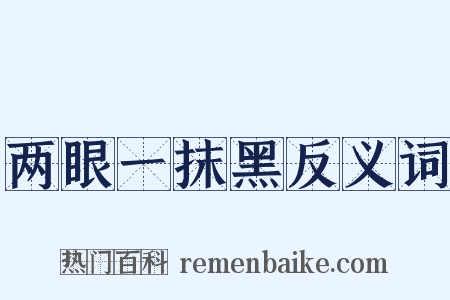 两眼一抹黑反义词是什么意思的图片